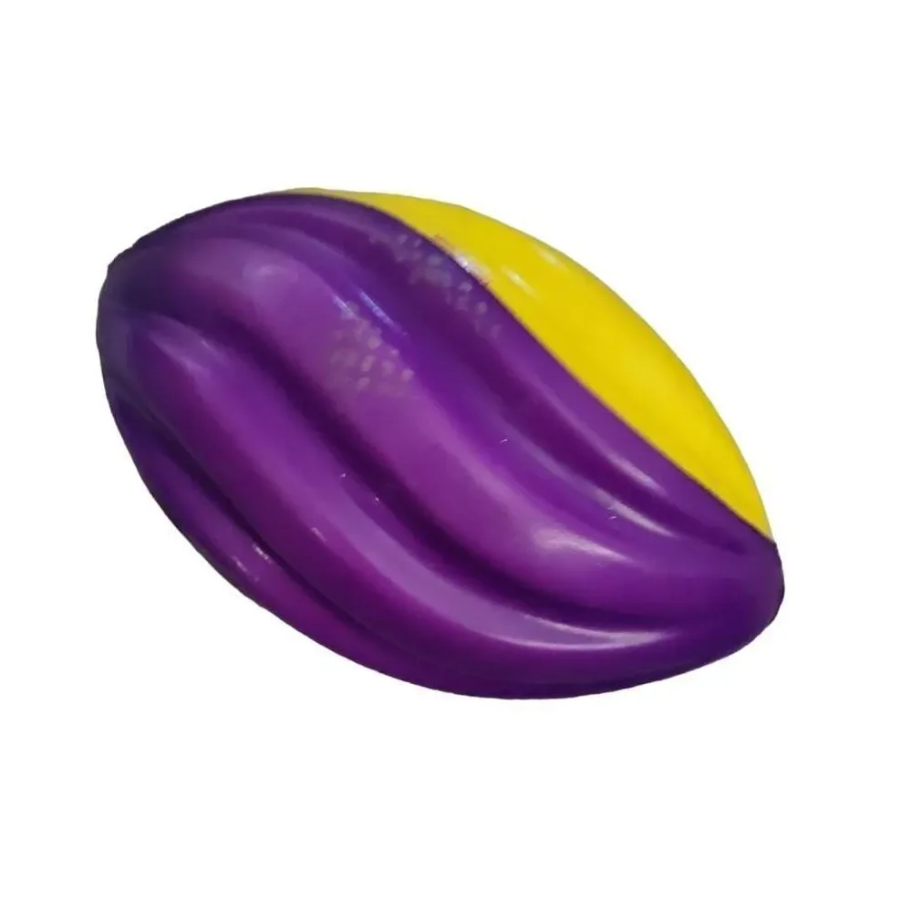 7in Purple/ Green/ yellow Mardi Gras Foam Spiral/  Football